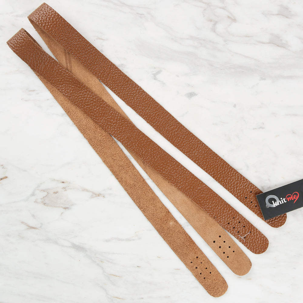 Knitme Gerçek Deri Spor Dikiş Çanta Askısı 75x2.5 cm Kahverengi BA1-0036